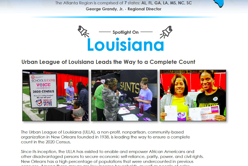 Urban League of Louisiana featured in Census Newsletter